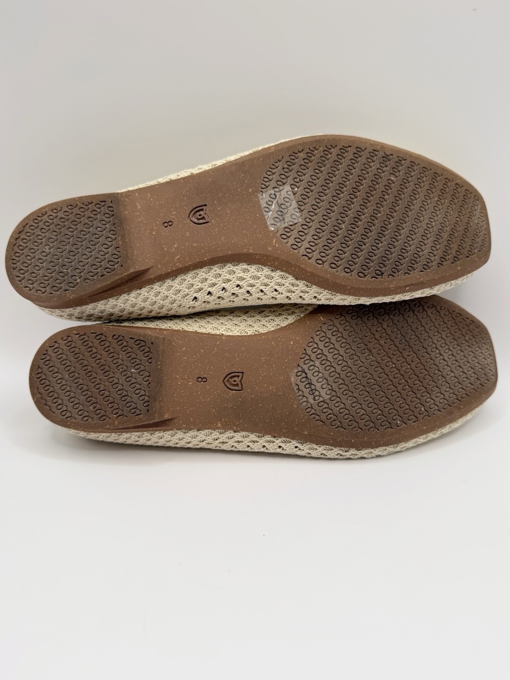 Rothy's The Max Square Off White Mesh Ballet Flats Ivory Perforated Knit Shoes 8 - Picture 12 of 14
